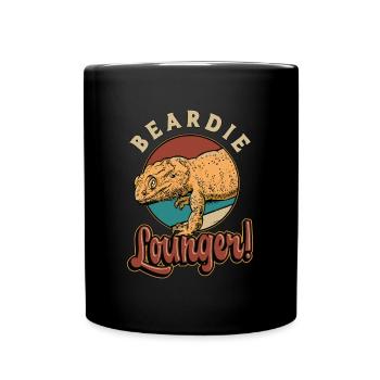 Bearded Dragon Beardie Lounger Herpetology Lizard - Full Colour Mug - black - Front