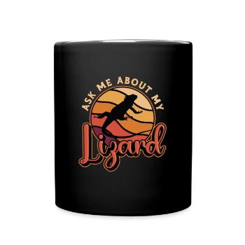 Dragon barbu Posez-moi des questions sur mes reptiles lézards - Mug uni - noir - Devant