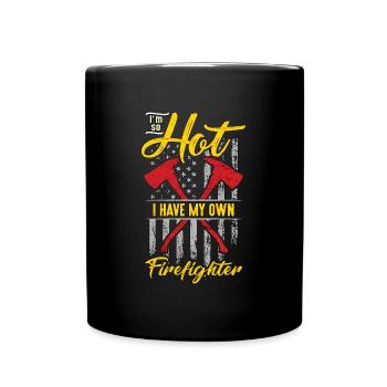Chef pompier J’ai tellement chaud que j’ai mon propre pompier - Mug uni - noir - Devant