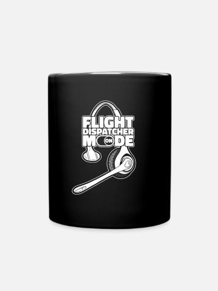 Notruf Leitstelle Einsatzzentrale Flugverteiler - Tasse einfarbig - Schwarz