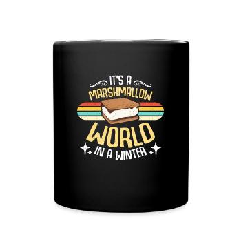 S'mores It's A Marshmallow World Retro Glamping - Full Colour Mug - black - Front