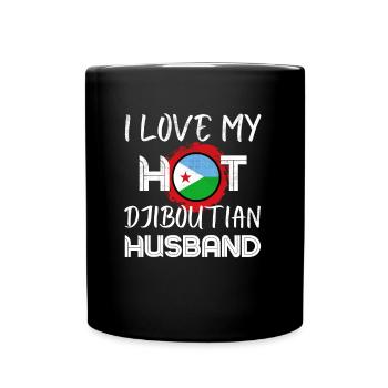 Funny Djiboutian Husband Proud Wife - Tasse einfarbig - Schwarz - Vorne