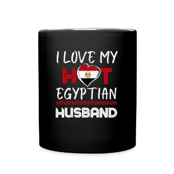 Funny Egyptian Husband Egypt Proud Wife - Tasse einfarbig - Schwarz - Vorne