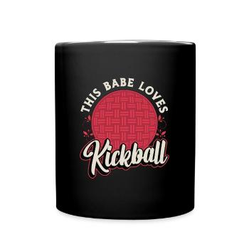 Kickball This Babe Loves Kickball Tournament Balls - Full Colour Mug - black - Front