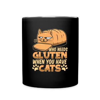 Gluten Free Cat - Full Colour Mug - black - Front