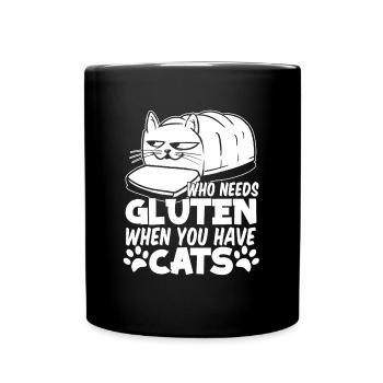 Gluten Free Cat - Full Colour Mug - black - Front
