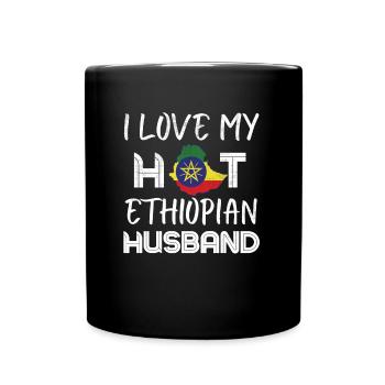 Funny Ethiopian Husband Proud Wife - Full Colour Mug - black - Front