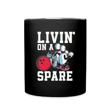Alley Bowling Livin' On A Spare Bowling League - Tasse einfarbig - Schwarz - Vorne