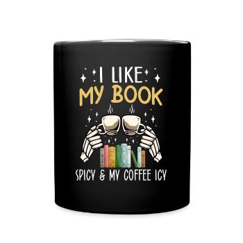 Book Lover Book Reader Coffee Lover - Full Colour Mug - black - Front