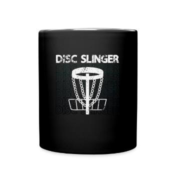 Flying Disc Slinger Frisbee Player Disc Golfing - Full Colour Mug - black - Front