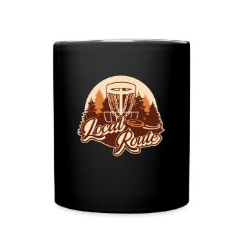 Flying Disc Local Route Disc Golfing Frisbee Golf - Full Colour Mug - black - Front