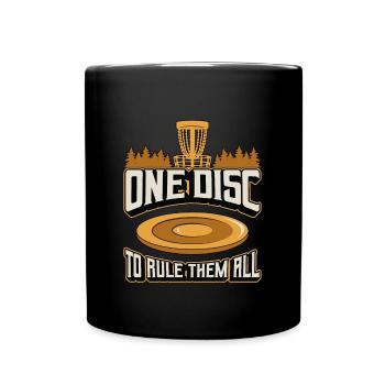 Flying Disc One Disc pour les gouverner tous Disc Golfing - Mug uni - noir - Devant