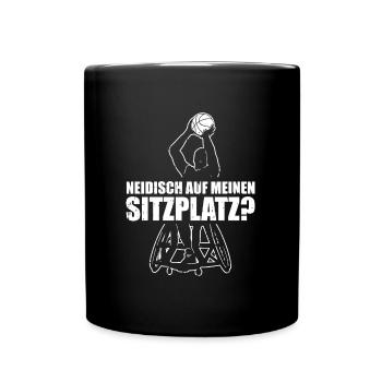 Rollstuhl Rollstuhlfahrer Lustig - Tasse einfarbig - Schwarz - Vorne