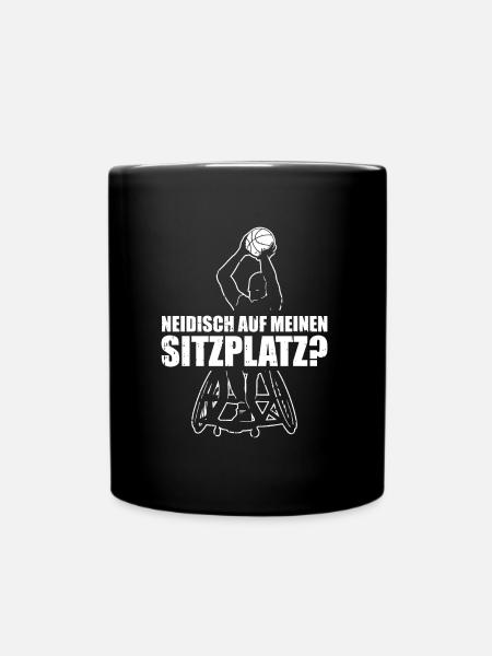 Rollstuhl Rollstuhlfahrer Lustig - Tasse einfarbig - Schwarz