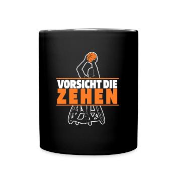 Rollstuhl Rollstuhlfahrer Lustig - Tasse einfarbig - Schwarz - Vorne