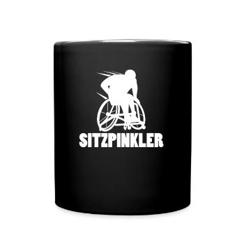 Rollstuhl Rollstuhlfahrer Cool - Tasse einfarbig - Schwarz - Vorne