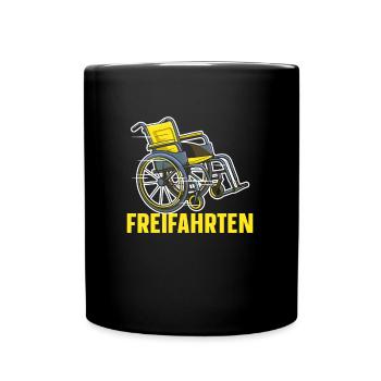 Rollstuhl Rollstuhlfahrer Witzig - Tasse einfarbig - Schwarz - Vorne