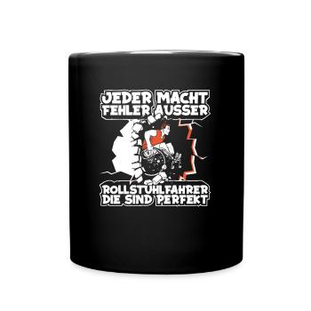 Rollstuhl Rollstuhlfahrer Perfekt - Tasse einfarbig - Schwarz - Vorne