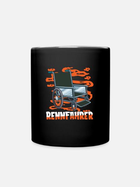Rollstuhl Rollstuhlfahrer Rennfahrer - Tasse einfarbig - Schwarz