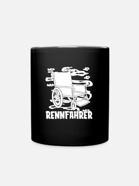 Rollstuhl Rollstuhlfahrer Treiber - Tasse einfarbig - Schwarz