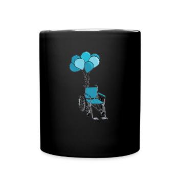 Wheelchair Wheelchair Balloons - Full Colour Mug - black - Front