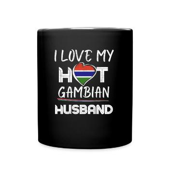 Funny Gambian Husband Proud Wife - Full Colour Mug - black - Front