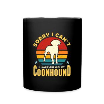 Coonhound Désolé je ne peux pas avoir une race de chien rétro - Mug uni - noir - Devant