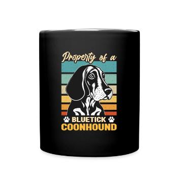 Coonhound Property Of Bluetick Retro Dog Breed - Full Colour Mug - black - Front