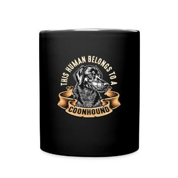 Coonhound Cet humain appartient à un marcheur arboricole - Mug uni - noir - Devant