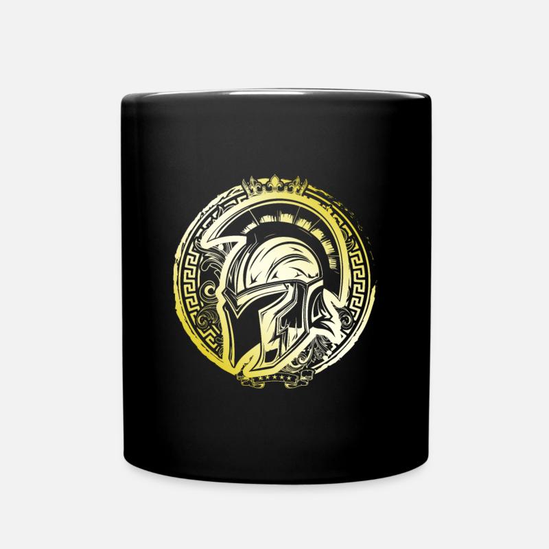 Casque Spartiate Warrior Gladiator Or - Mug uni - noir