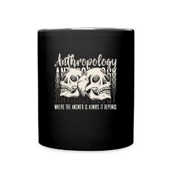 Anthropology Where The Answer Paleontology Science - Full Colour Mug - black - Front