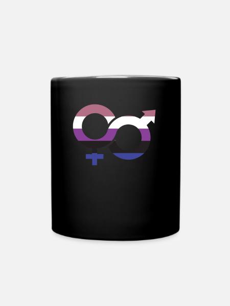 Genderfluide Symbol - Tasse einfarbig - Schwarz