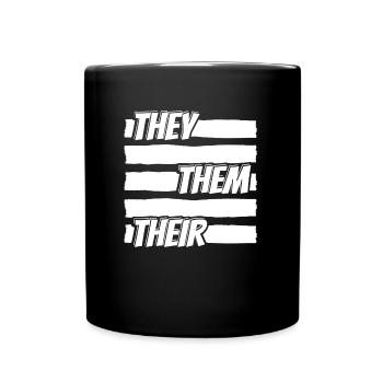 Genderfluide Hübsch They Them Their - Full Colour Mug - black - Front
