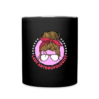 Anthropology Lady Anthropologist Paleontology - Full Colour Mug - black - Front