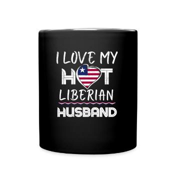 Funny Liberian Husband Proud Wife - Full Colour Mug - black - Front