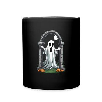 Gruseliges Halloween-design, Lustiger Geist outfit - Tasse einfarbig - Schwarz - Vorne