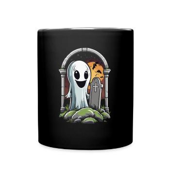 Gruseliges Halloween-design, Lustiger Geist outfit - Tasse einfarbig - Schwarz - Vorne