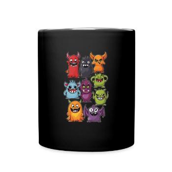 Gruseliges Halloween-design, Lustiger Geist outfit - Tasse einfarbig - Schwarz - Vorne