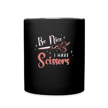 Cosmétologie Soyez gentil j’ai des ciseaux Coiffure - Mug uni - noir - Devant