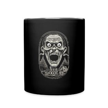 Gruseliges Halloween-design, Lustiger Geist outfit - Tasse einfarbig - Schwarz - Vorne