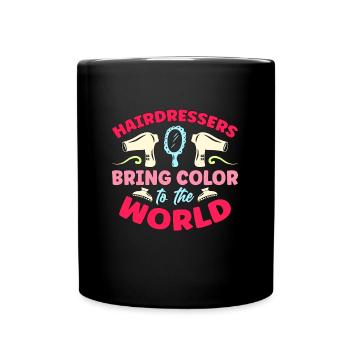 Les coiffeurs apportent de la couleur au monde Coiffure - Mug uni - noir - Devant