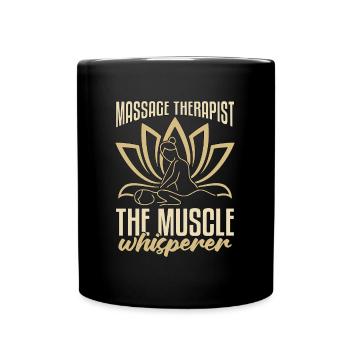 Massothérapeute The Muscle Whisperer Réflexologie - Mug uni - noir - Devant