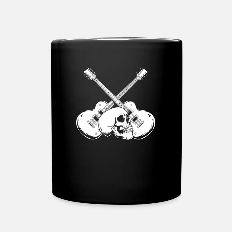 Electric Guitar Electric Guitar Skull - Full Colour Mug - black