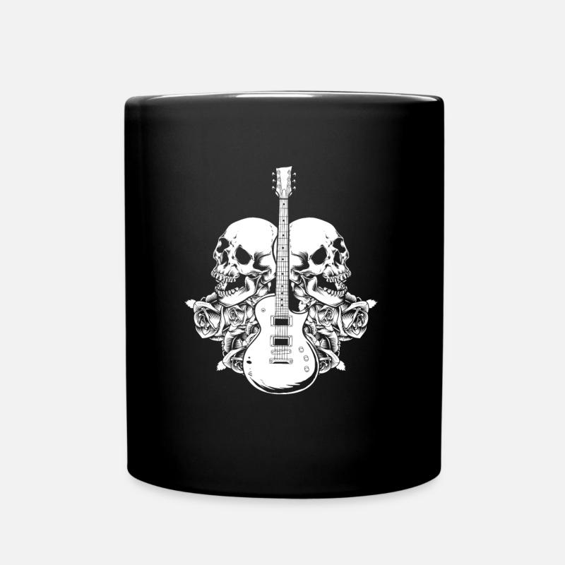 E Gitarre Elektrogitarre Schädel - Tasse einfarbig - Schwarz