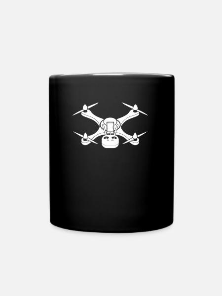 Drohne Quadrocopter - Tasse einfarbig - Schwarz