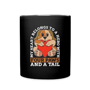 Service Dog Trainer My Heart Belongs To Dog Owner - Tasse einfarbig - Schwarz - Vorne