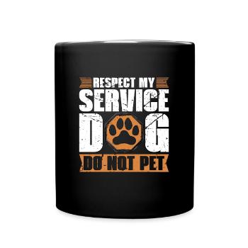 Service Dog Respect My Service Therapy Dog Lover - Full Colour Mug - black - Front