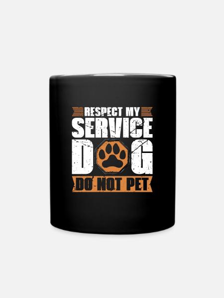 Chien d’assistance Respectez mon service Thérapie Amoureux des chiens - Mug uni - noir