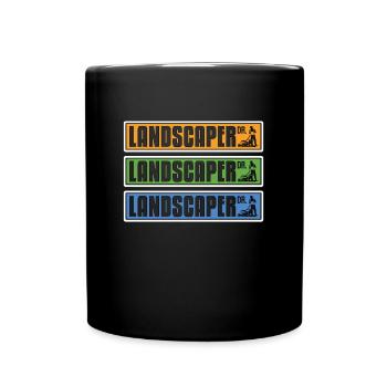 Landscaper DR Gardening Landscaping Lawn Mowing - Tasse einfarbig - Schwarz - Vorne