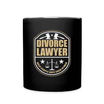 Divorce Lawyer Help People Hate Trial Attorney - Full Colour Mug - black - Front